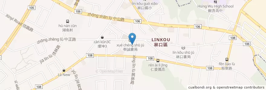 Mapa de ubicacion de 岡山羊肉 en Taiwan, 新北市, 林口區.