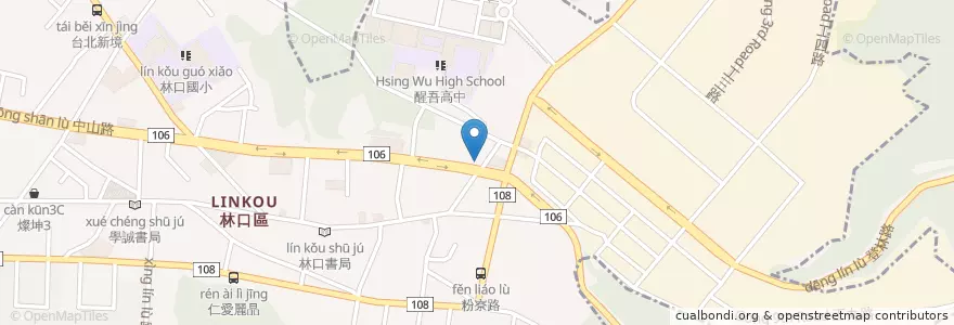 Mapa de ubicacion de 中一排骨 en Taiwán, Nuevo Taipéi, 林口區.