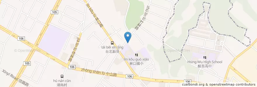 Mapa de ubicacion de 四神湯、羹麵 en Taïwan, Nouveau Taipei, Linkou.