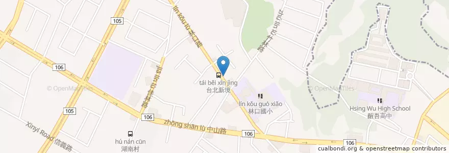 Mapa de ubicacion de 鹹酥雞攤 en Taiwan, Nuova Taipei, Distretto Di Linkou.