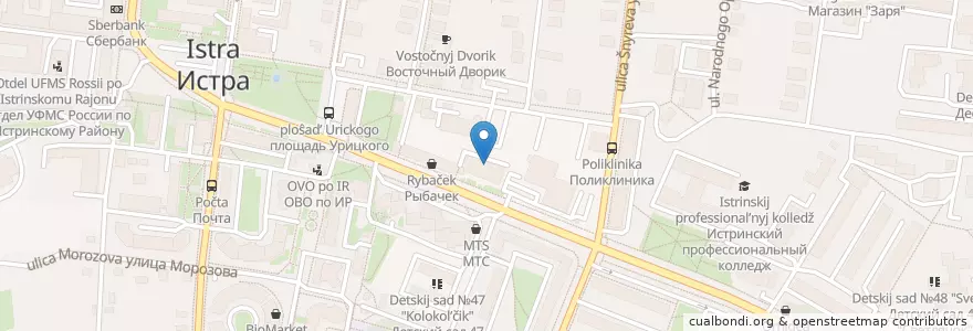 Mapa de ubicacion de Шоколад en Россия, Центральный Федеральный Округ, Московская Область, Городской Округ Истра.