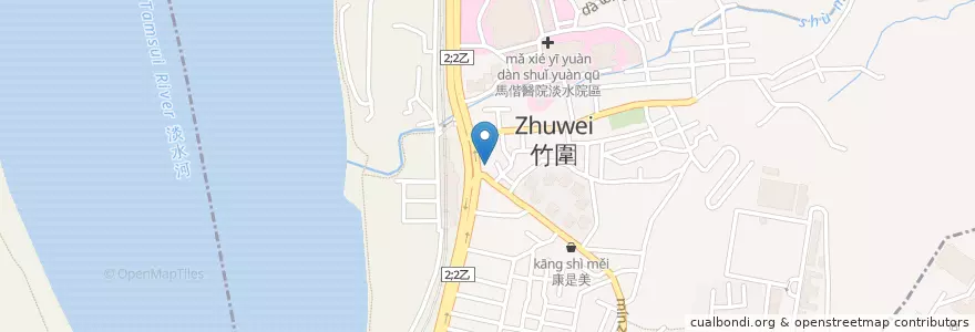 Mapa de ubicacion de 摩斯漢堡 en Taiwan, 新北市, 淡水區.