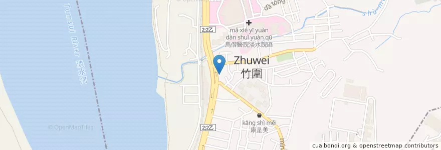 Mapa de ubicacion de 頂呱呱 en Taiwan, 新北市, 淡水區.