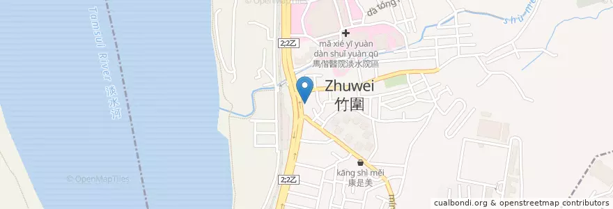 Mapa de ubicacion de 三商巧福 en 台湾, 新北市, 淡水区.