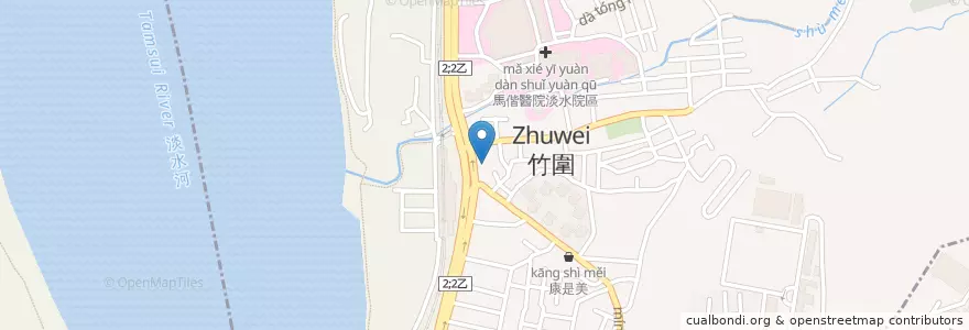 Mapa de ubicacion de 拿坡里披薩 en Taiwan, New Taipei, Tamsui District.