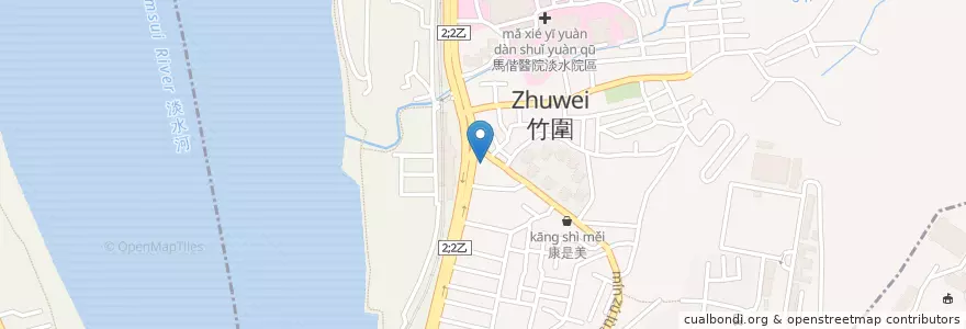 Mapa de ubicacion de 八方雲集 en Taiwan, Nuova Taipei, Distretto Di Tamsui.