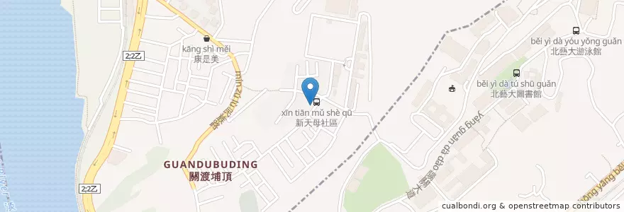 Mapa de ubicacion de 八方雲集鍋貼水餃專賣店 en Taiwán, Nuevo Taipéi, 淡水區.
