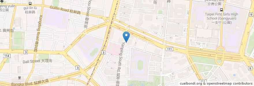 Mapa de ubicacion de 臺北小南門郵局 en Taiwan, 新北市, Taipei, 萬華區, 中正區.