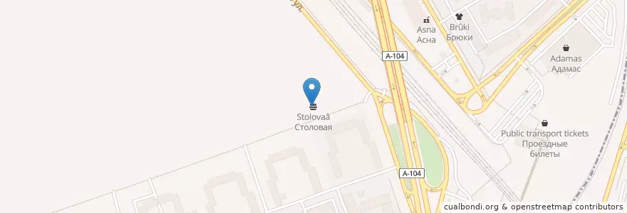 Mapa de ubicacion de Столовая en Russie, District Fédéral Central, Moscou, Северный Административный Округ, Тимирязевский Район.