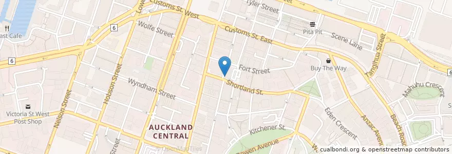 Mapa de ubicacion de Domino's en ニュージーランド, オークランド, Waitematā.