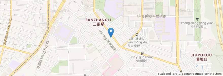 Mapa de ubicacion de 莊敬耳鼻喉科 en 台湾, 新北市, 台北市, 信義区.