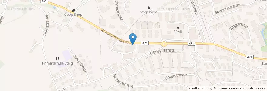 Mapa de ubicacion de Agrola Shop en 瑞士, Sankt Gallen, Wahlkreis St. Gallen, Wittenbach.