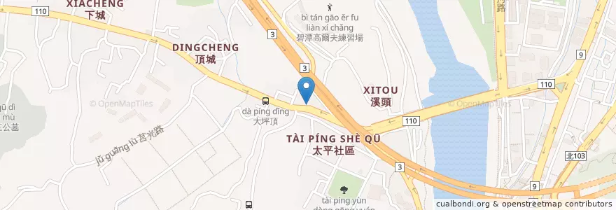 Mapa de ubicacion de 中油加油站 en Taiwan, 新北市, 新店區.