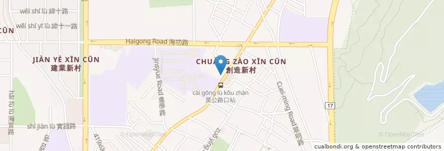 Mapa de ubicacion de 左營第一家刀削麵 en Taiwán, Kaohsiung, 左營區.