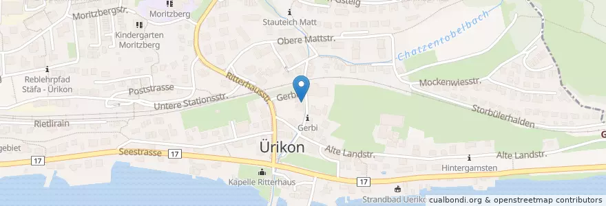 Mapa de ubicacion de Hausarztpraxis gerbi Uerikon en Suisse, Zurich, Bezirk Meilen, Stäfa.