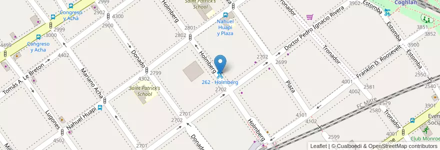 Mapa de ubicacion de 262 - Holmberg en Arjantin, Ciudad Autónoma De Buenos Aires, Comuna 12, Buenos Aires.