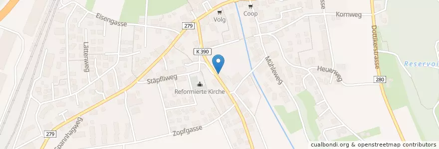Mapa de ubicacion de Restaurant Marti en İsviçre, Aargau, Bezirk Lenzburg, Othmarsingen.