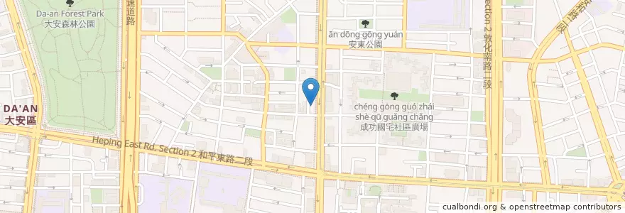 Mapa de ubicacion de 捷運科技大樓站 en 臺灣, 新北市, 臺北市, 大安區.