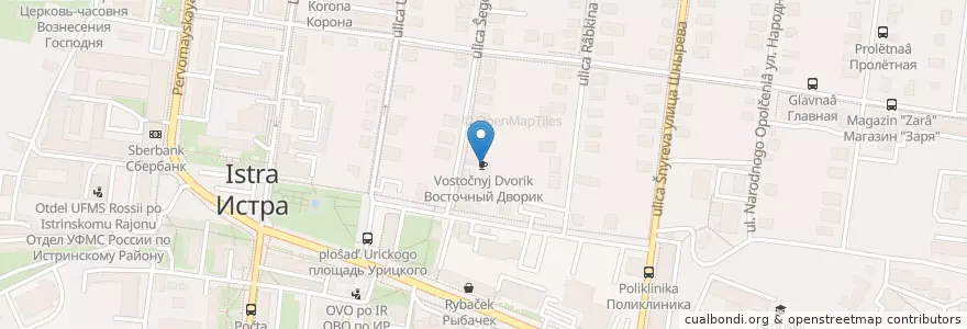 Mapa de ubicacion de Восточный Дворик en 俄罗斯/俄羅斯, Центральный Федеральный Округ, 莫斯科州, Городской Округ Истра.