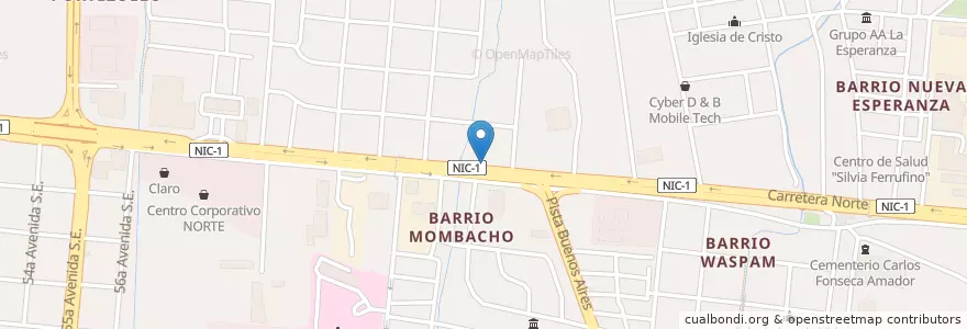 Mapa de ubicacion de Carne Asada Gran Hotel en 니카라과, Departamento De Managua, Managua (Municipio).