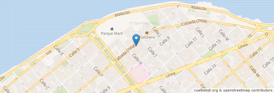 Mapa de ubicacion de Escuela de Automovilismo en Cuba, La Havane, Plaza De La Revolución.