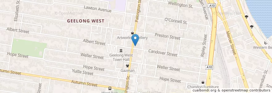 Mapa de ubicacion de Westpac en Australia, Victoria, City Of Greater Geelong.