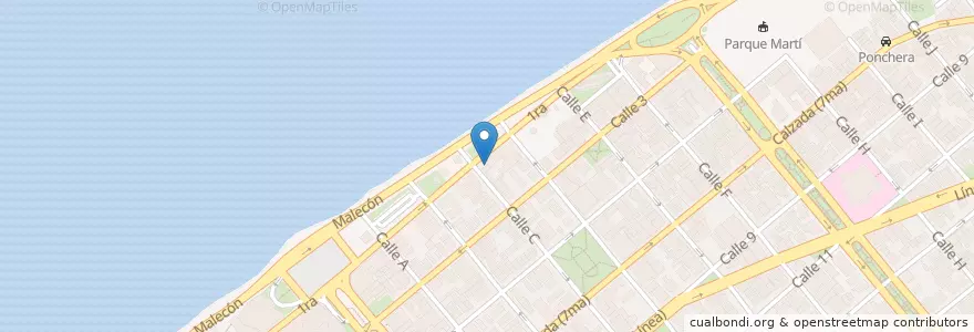 Mapa de ubicacion de 3D Café en Cuba, La Habana.
