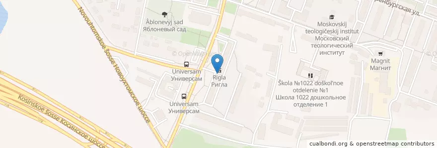 Mapa de ubicacion de Ригла en Russie, District Fédéral Central, Moscou, Восточный Административный Округ, Район Косино-Ухтомский.