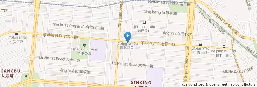 Mapa de ubicacion de 星巴克 en Тайвань, Гаосюн, 新興區.