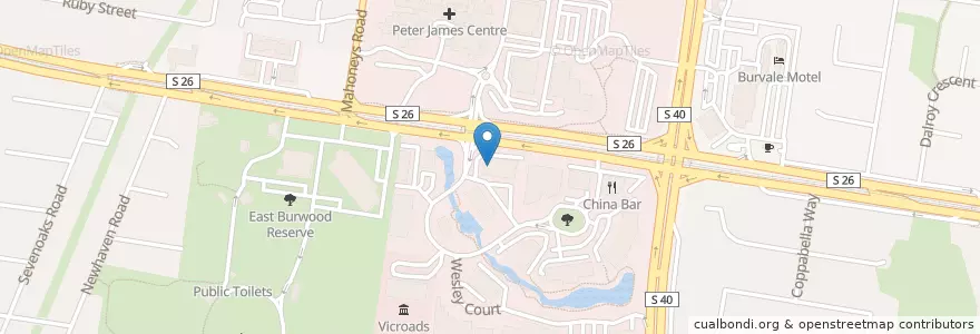 Mapa de ubicacion de Cafe Oggi en オーストラリア, ビクトリア, City Of Whitehorse.