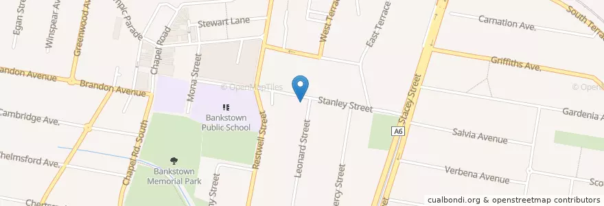 Mapa de ubicacion de Bankstown Baptist Church en Australia, Nuovo Galles Del Sud, Canterbury-Bankstown Council, Sydney.