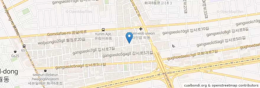 Mapa de ubicacion de 화곡양꼬치 en Güney Kore, Seul, 강서구, 화곡1동.