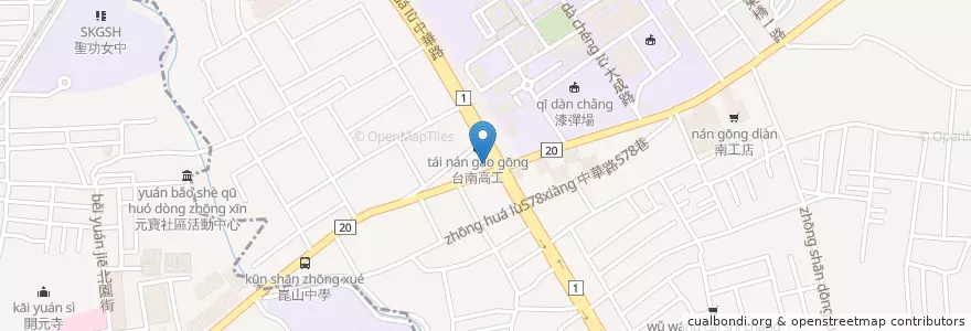 Mapa de ubicacion de 進財點心店 en Taiwan, 臺南市, 永康區.