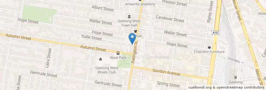 Mapa de ubicacion de NAB en Avustralya, Victoria, City Of Greater Geelong.