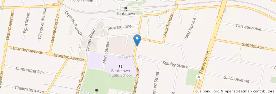 Mapa de ubicacion de ANZ en Australia, Nuovo Galles Del Sud, Canterbury-Bankstown Council, Sydney.