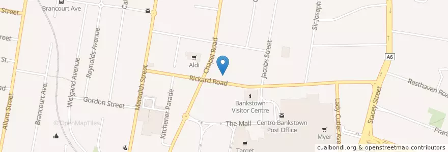 Mapa de ubicacion de Rickard Road Medical Centre en Australië, Nieuw-Zuid-Wales, Canterbury-Bankstown Council, Sydney.