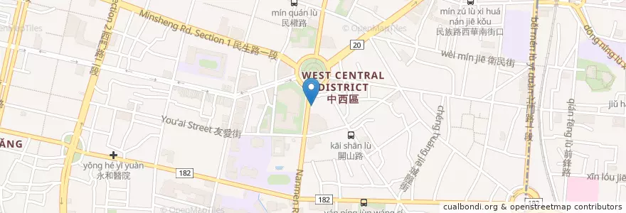 Mapa de ubicacion de ChefFresh Cafe en Taiwán, 臺南市, 中西區.