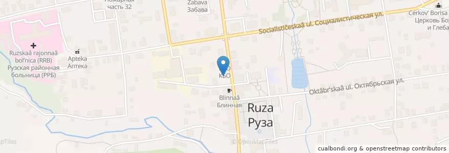 Mapa de ubicacion de Пиццерия "У Анны Николаевны" en Rusia, Distrito Federal Central, Óblast De Moscú, Рузский Городской Округ.