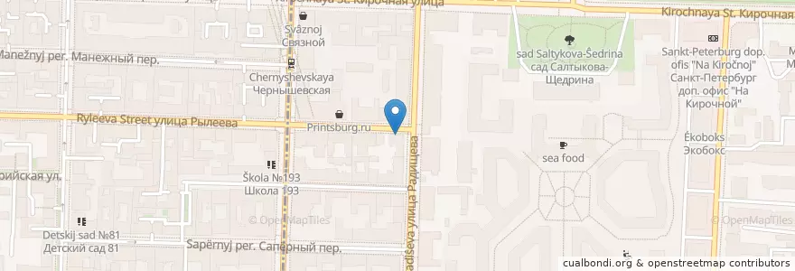 Mapa de ubicacion de Пирожки у Кота en Russia, Northwestern Federal District, Leningrad Oblast, Saint Petersburg, Центральный Район, Округ Смольнинское.