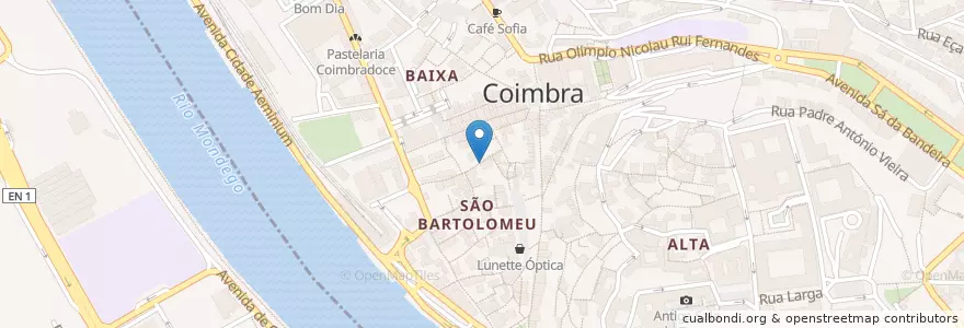 Mapa de ubicacion de António dos Leitões - Porta Larga en 葡萄牙, Centro, Baixo Mondego, Coimbra, Coimbra, Sé Nova, Santa Cruz, Almedina E São Bartolomeu.