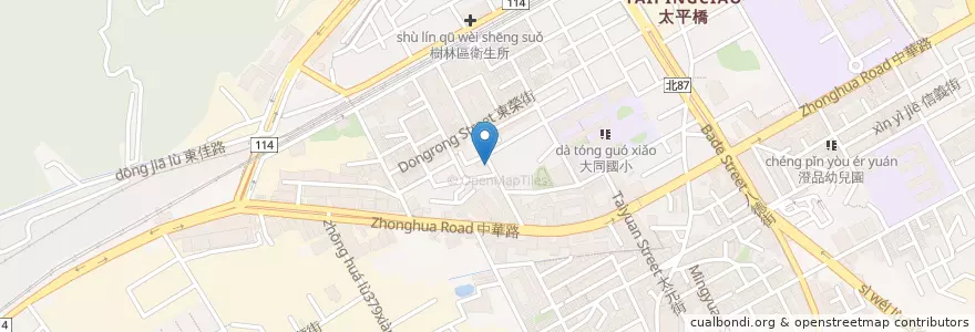 Mapa de ubicacion de 夢想資訊生活網網咖 en تايوان, تايبيه الجديدة, 樹林區.
