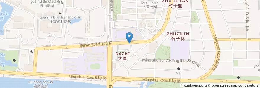 Mapa de ubicacion de 一斗米 en Tayvan, 新北市, Taipei, 中山區.