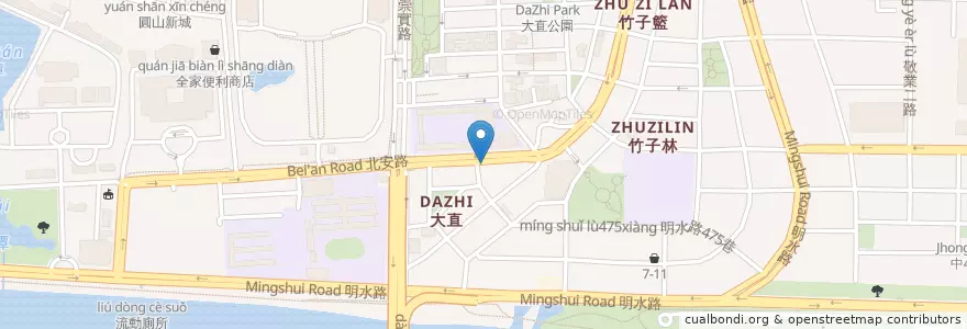 Mapa de ubicacion de 愛鄰診所 en Taiwan, Nuova Taipei, Taipei, Distretto Di Zhongshan.