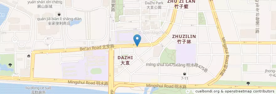 Mapa de ubicacion de 大直牙醫診所 en Taiwan, Neu-Taipeh, Taipeh, Zhongshan.