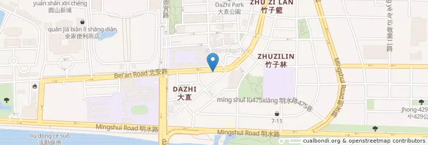 Mapa de ubicacion de 晴光豆花 en Taiwan, 新北市, Taipei, 中山區.