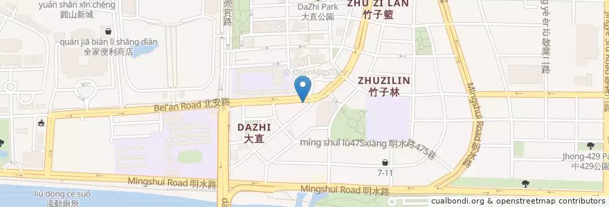 Mapa de ubicacion de 銅板拉麵 en تایوان, 新北市, تایپه, 中山區.