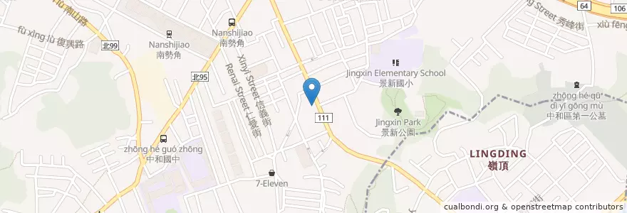 Mapa de ubicacion de 中和南勢角郵局 en تايوان, تايبيه الجديدة, 中和區.
