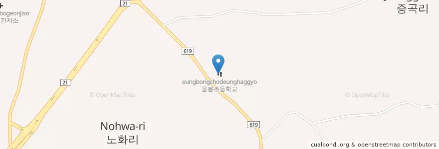Mapa de ubicacion de 응봉초등학교 en Республика Корея, Чхунчхон-Намдо, 예산군.