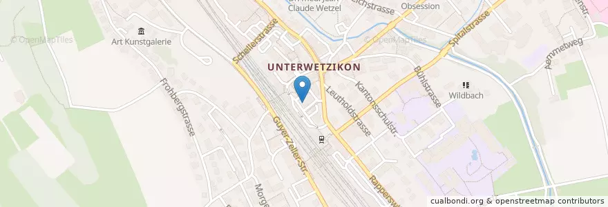 Mapa de ubicacion de Die Post en سويسرا, زيورخ, Bezirk Hinwil, Wetzikon (Zh).
