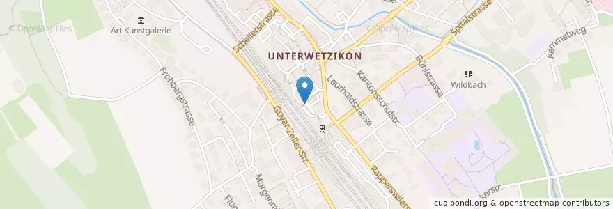 Mapa de ubicacion de Wetzikon ZH, Bahnhof en Suíça, Zurique, Bezirk Hinwil, Wetzikon (Zh).